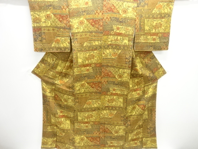 JAPANESE KIMONO / KOMON / UNUSED / FLOWER & BIRD